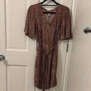 a new day Light Brown V-Neck Midi Dress